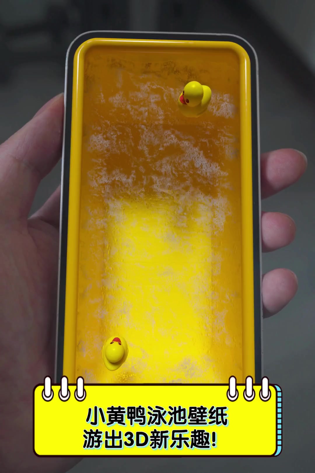 小黄鸭泳池壁纸,游出3D新乐趣!