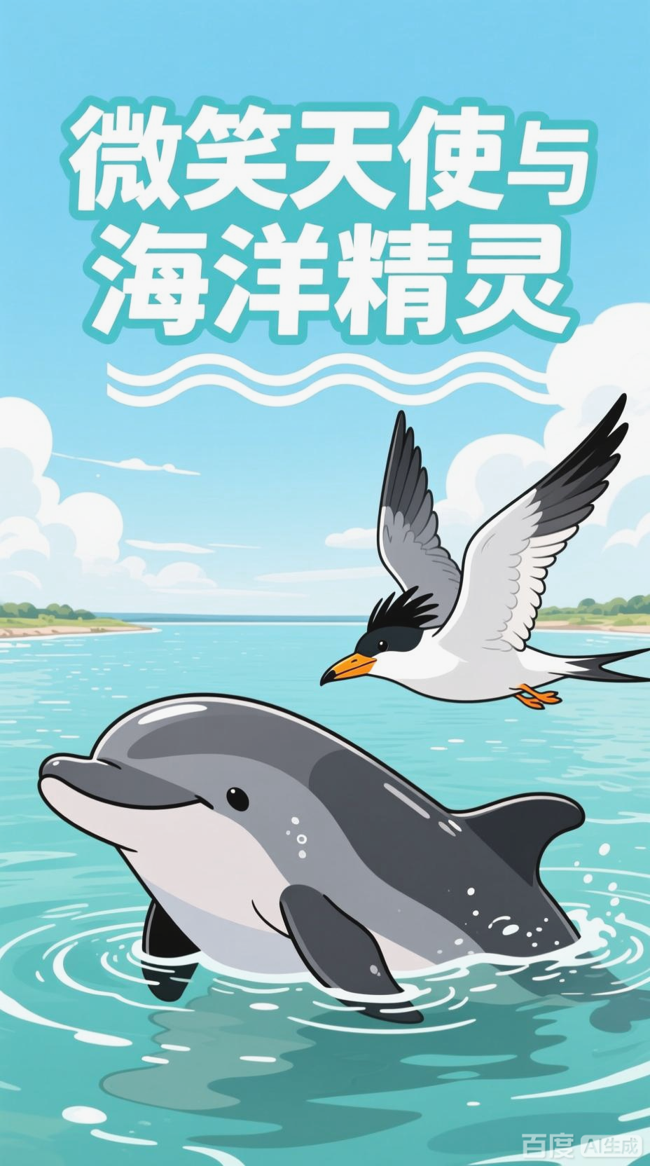 江豚与燕鸥的卡通世界