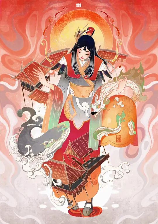 蒲牢原创国潮插画,用Procreate板绘展现独特魅力