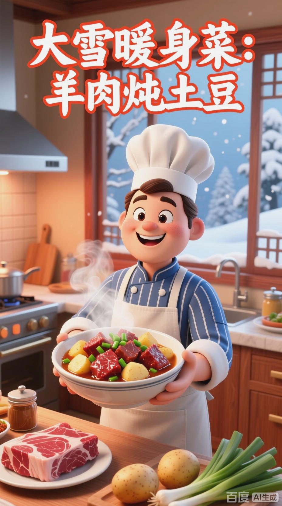大雪羊肉炖土豆,暖身又补蛋白