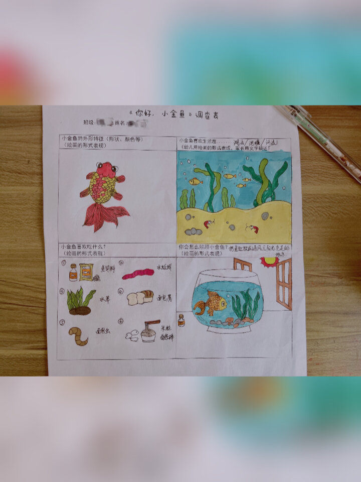 《你好,小金鱼》调查表