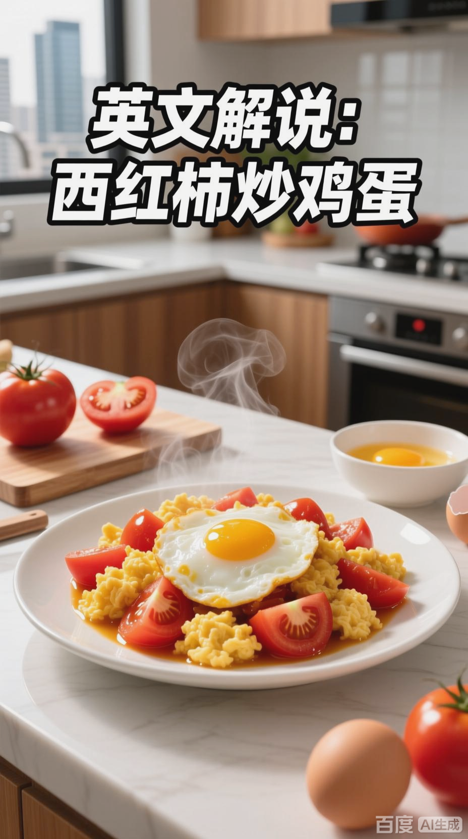 英文解说西红柿炒鸡蛋
