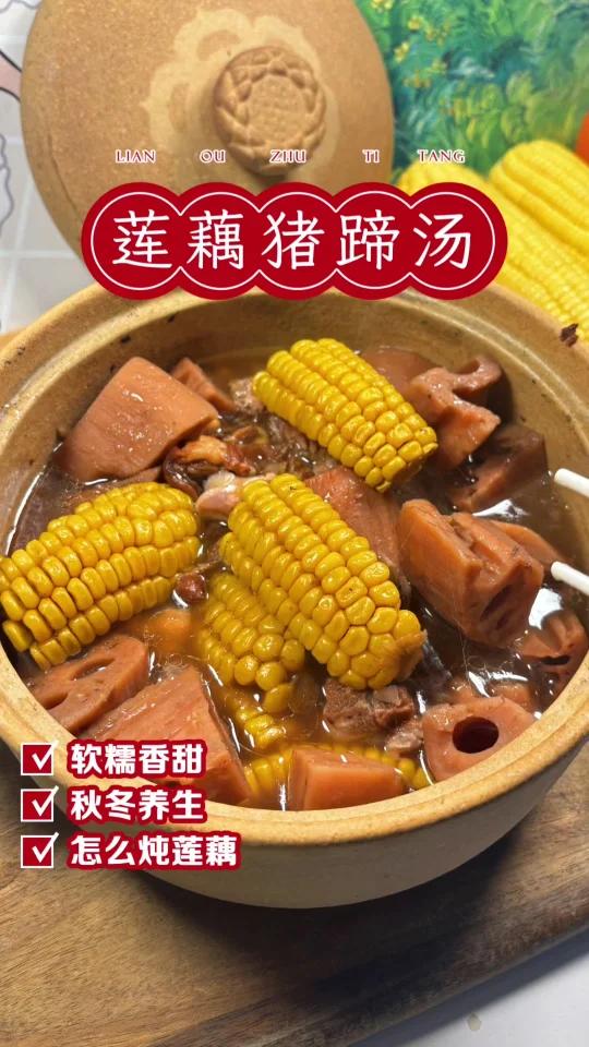 秋冬养生广东经典靓汤猪脚莲藕汤