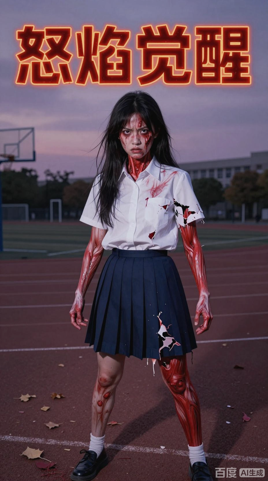 女学生愤怒变身肌肉巨兽