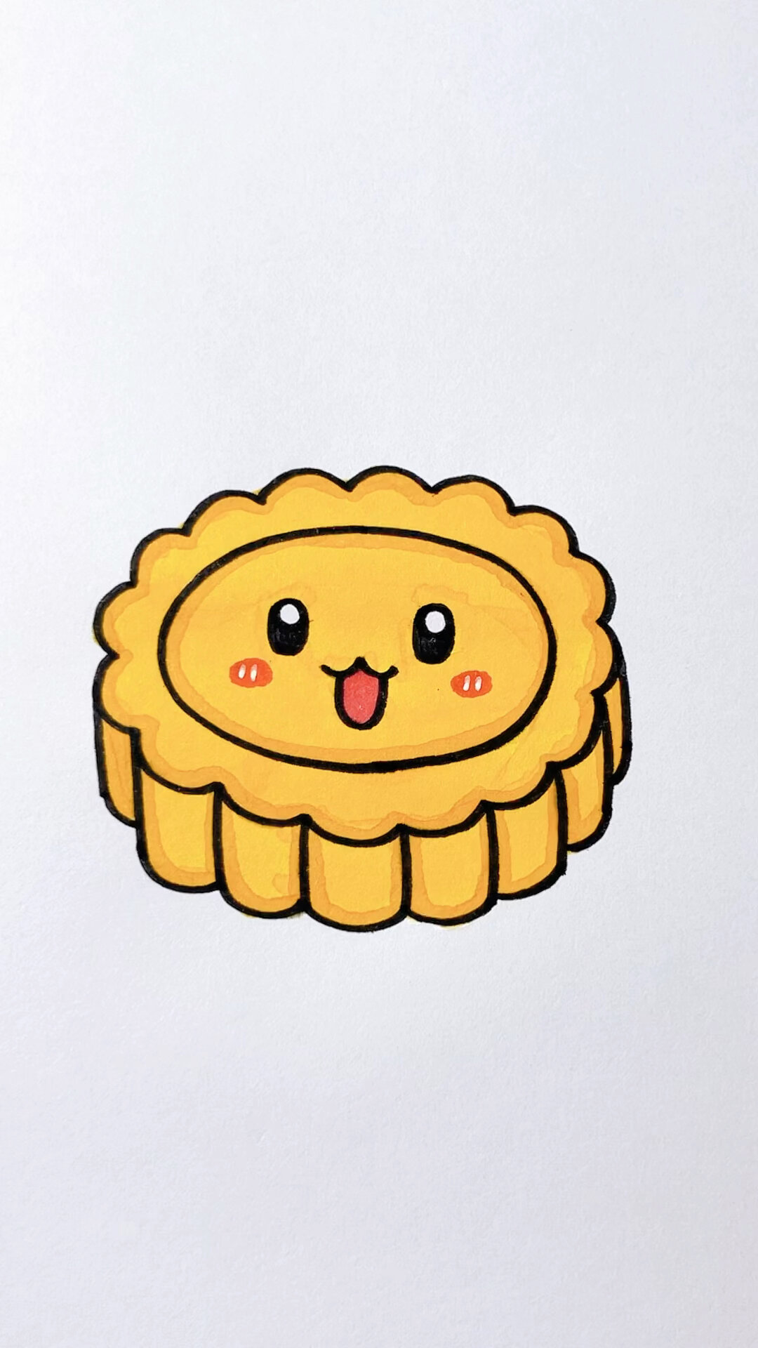 教你画可爱的月饼简笔画