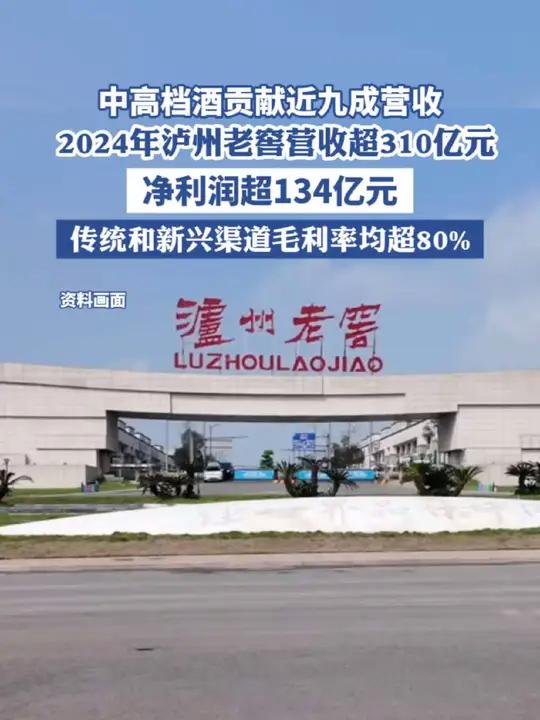 中高档酒贡献近九成营收,2024年泸州老窖营收超310亿元,净利润超134亿元,传统和新兴