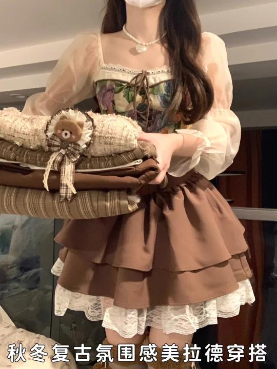 秋日复古美拉德穿搭棕色系真的很乖～