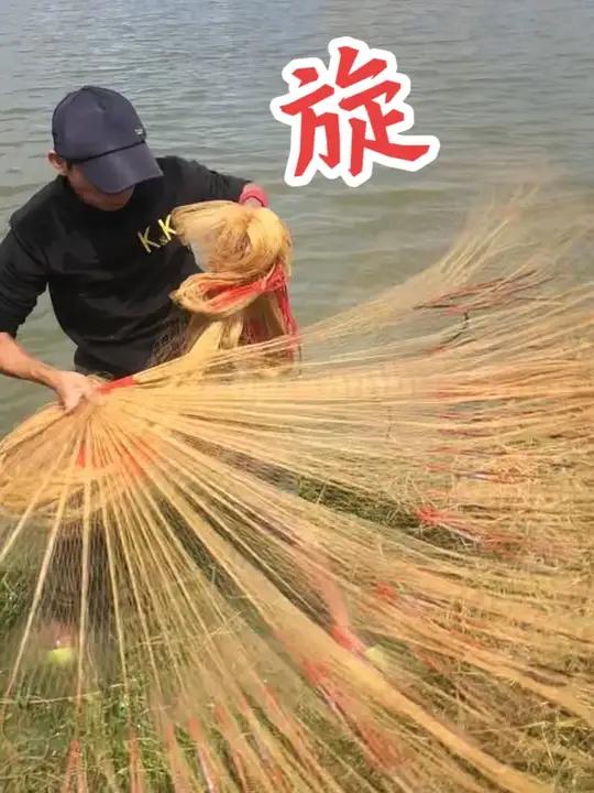 传统旋网 一把后手炫 纯手工大力马撒网户外撒网捕鱼手抛网渔网 撒网捕鱼工具