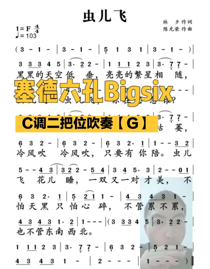 很适合入门吹奏的简谱～「虫儿飞」