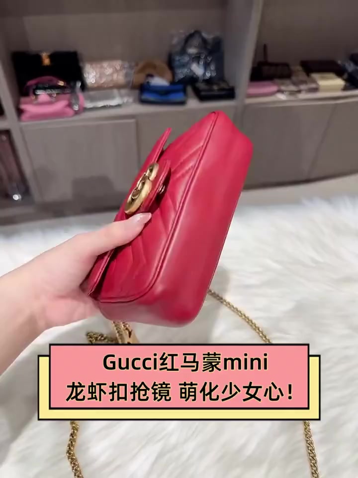 Gucci红马蒙mini,龙虾扣抢镜,萌化少女心!