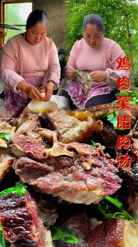 农村鸡肉菜吃法,拿来煮骨头汤有是不一样的美味 农家美食,源自大自然的馈赠在田间地头,新鲜的