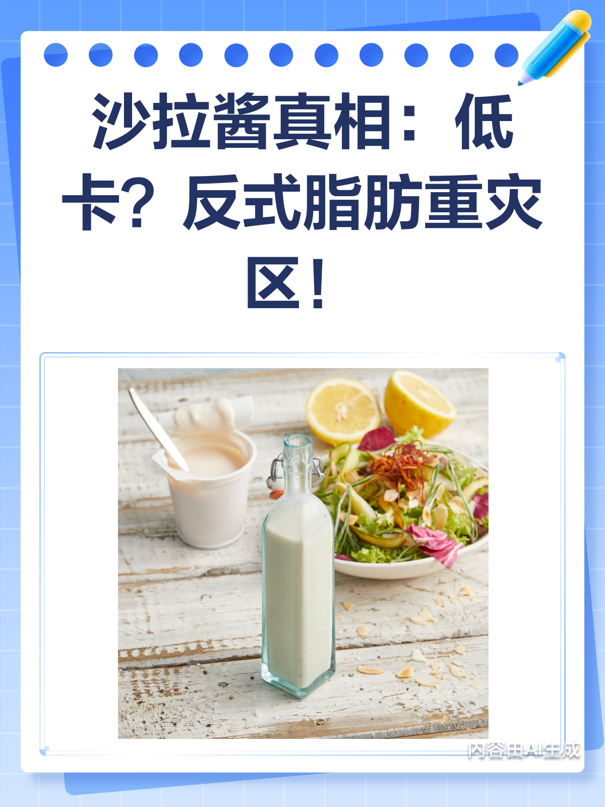 沙拉酱低卡无害?小心反式脂肪藏里面!