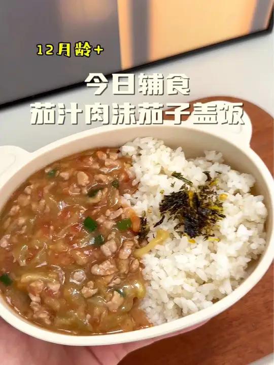 第151集|今日辅食|茄汁肉沫茄子盖饭,软烂入味,汤汁浓郁,伴着米饭吃太香了～伊姐今天又是