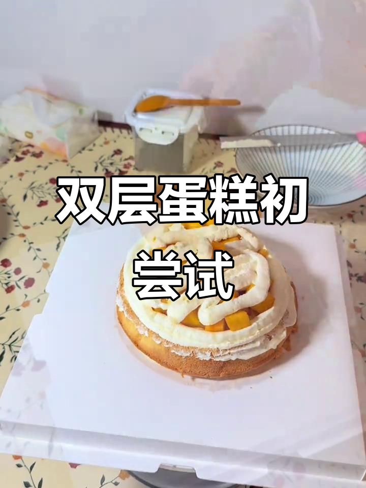 烘焙新手挑战双层蛋糕,第一次做生日蛋糕超激动!