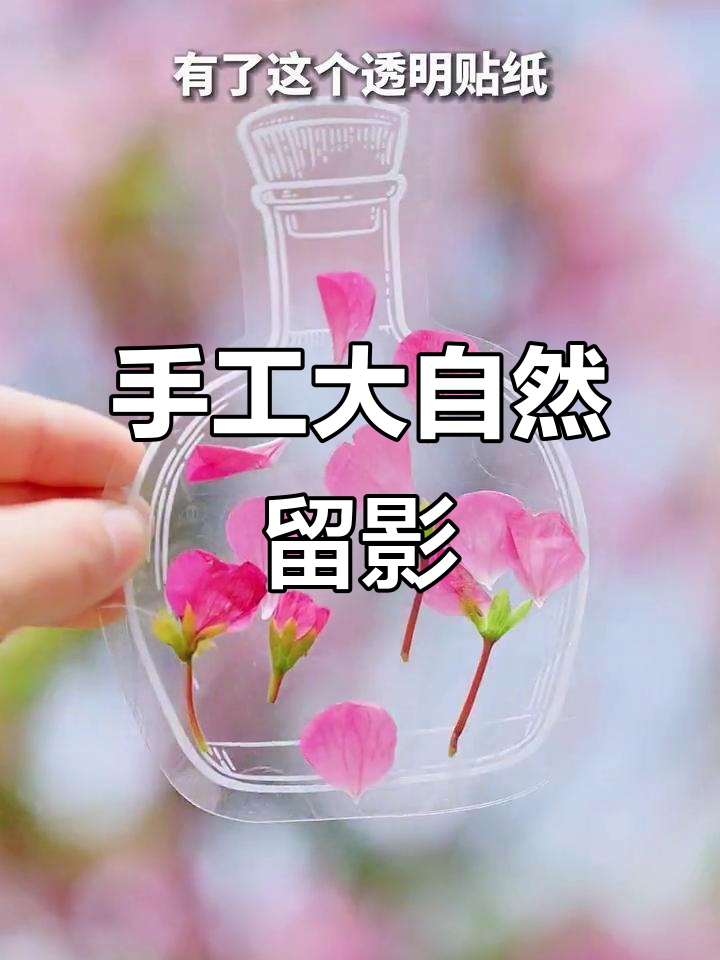 用透明贴纸捕捉自然之美,和孩子一起DIY玻璃瓶装饰