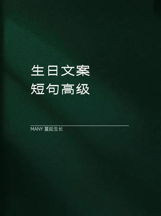 “生日文案 高级短句”