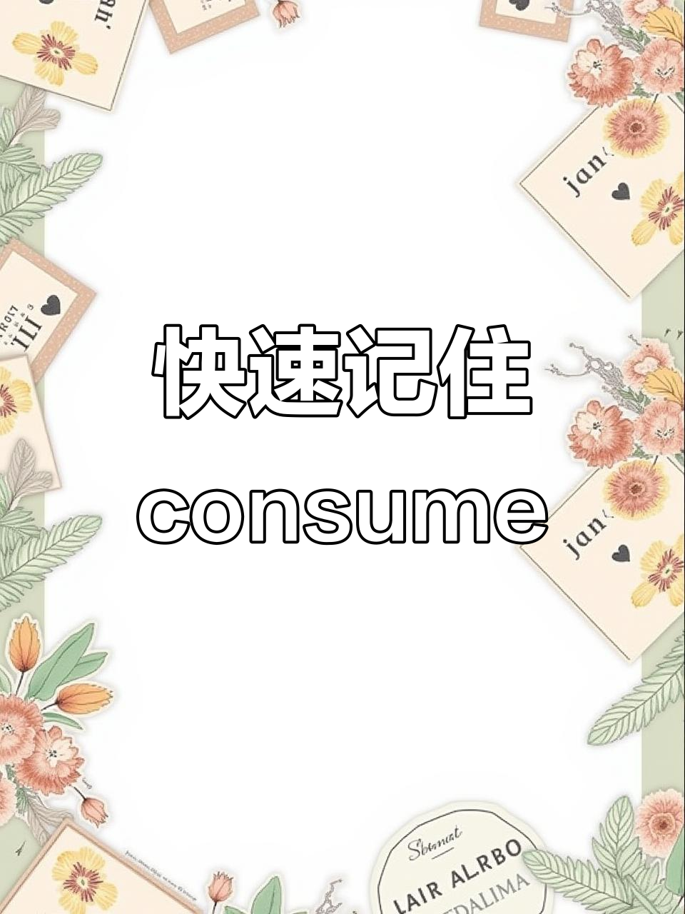 英语单词速记:从电力到早餐,学会“consume”的用法