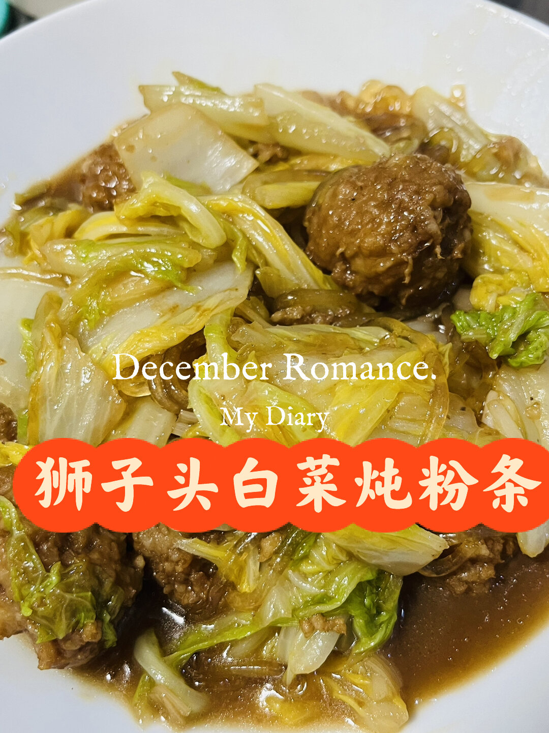 狮子头白菜炖粉条-冬天里的温暖