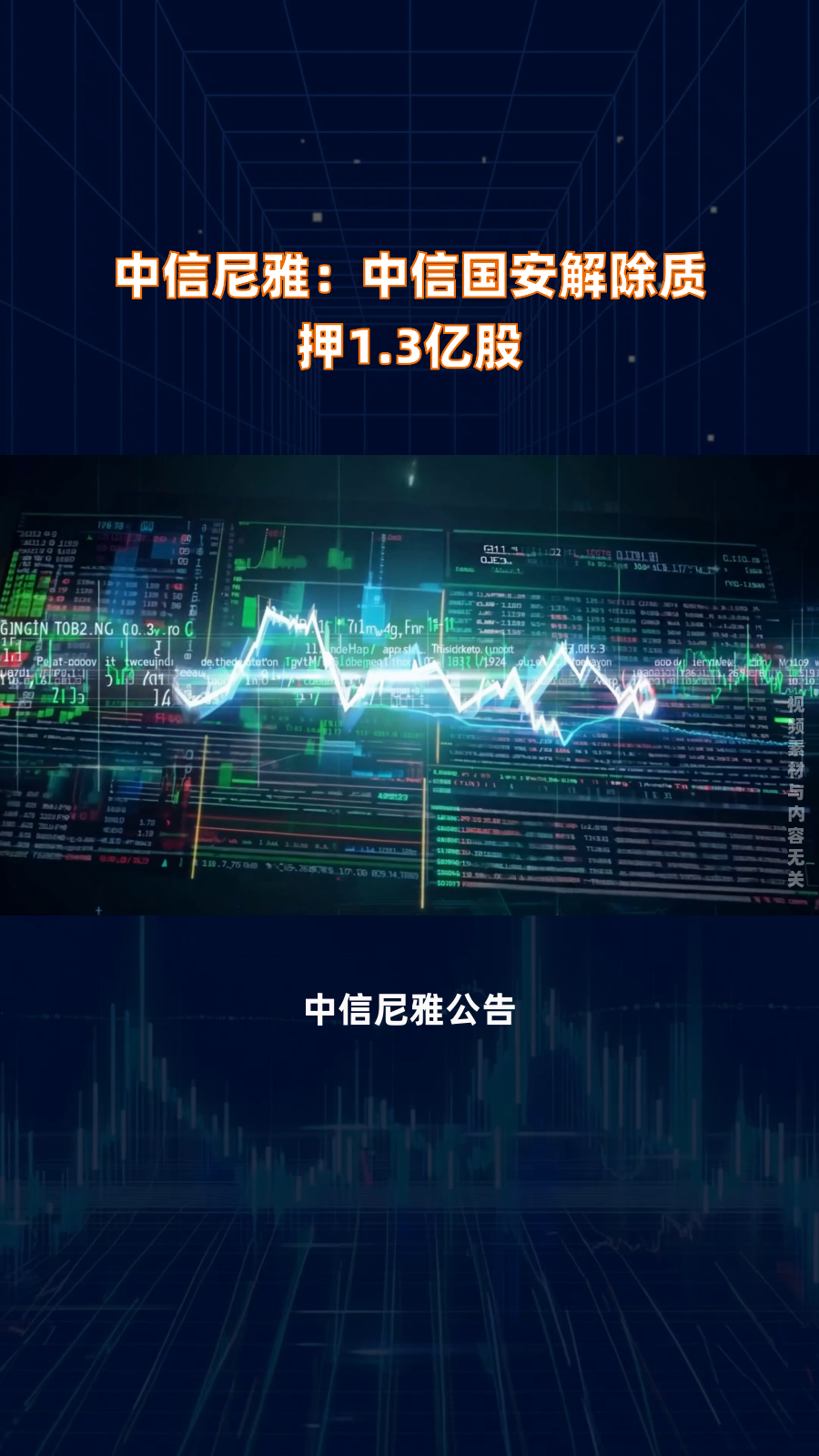 中信尼雅:中信国安解除质押1.3亿股|快报