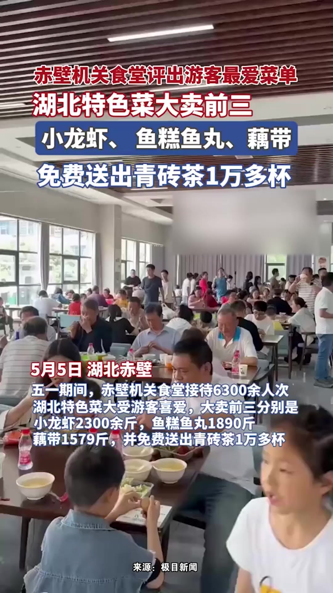 五一期间,赤壁市政府机关食堂向社会开放,评出游客热捧菜单,前三是这些