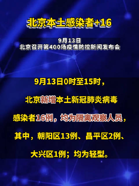 「9月13日0时至15时,北京朝阳新增风险点公布」9月13日,在北京市新型冠状病毒肺炎疫情