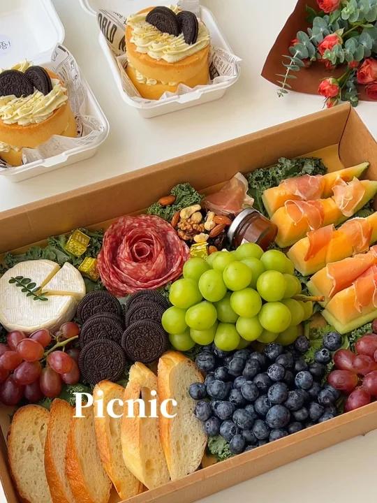 秋日野餐盒子氛围感高颜值奶酪拼盘蛋糕