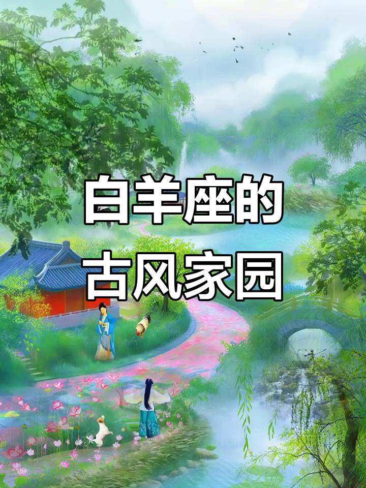 古风插画:远人村与墟里烟,白羊座住进风景中