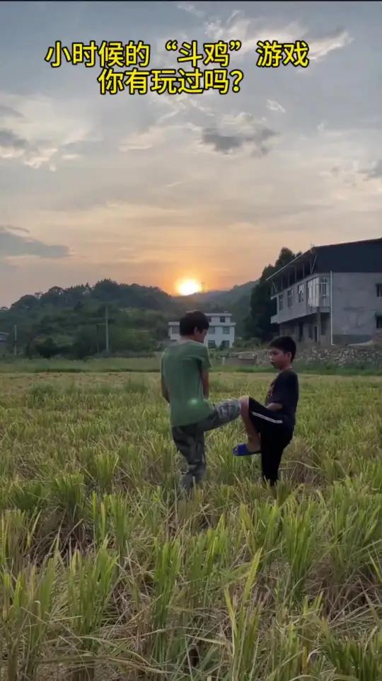 小时候的斗鸡游戏,你有玩过吗?#一代人的回忆 #童年回忆 #80后 #怀旧