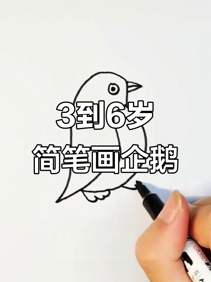 亲子创意儿童画：简单步骤教你画出可爱企鹅