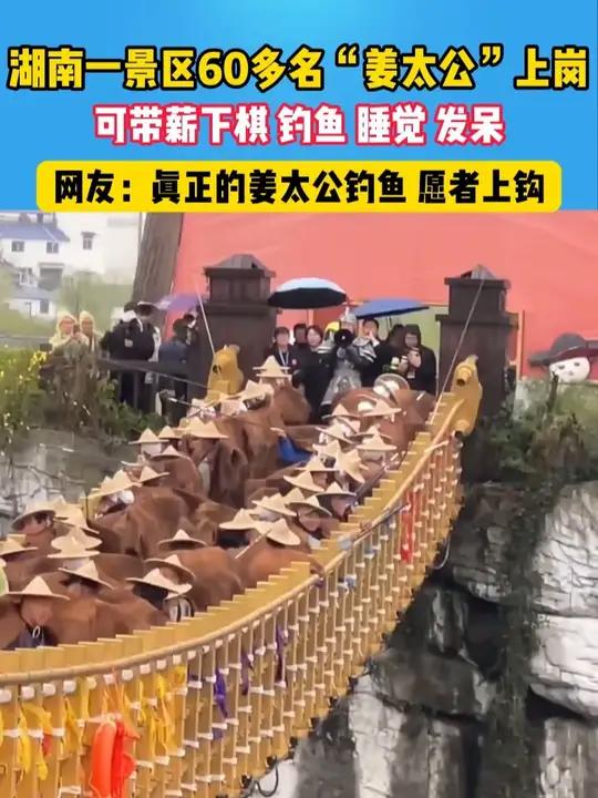 湖南一景区60多名“姜太公”上岗,可带薪下棋、钓鱼、睡觉、发呆:这是什么神仙岗位