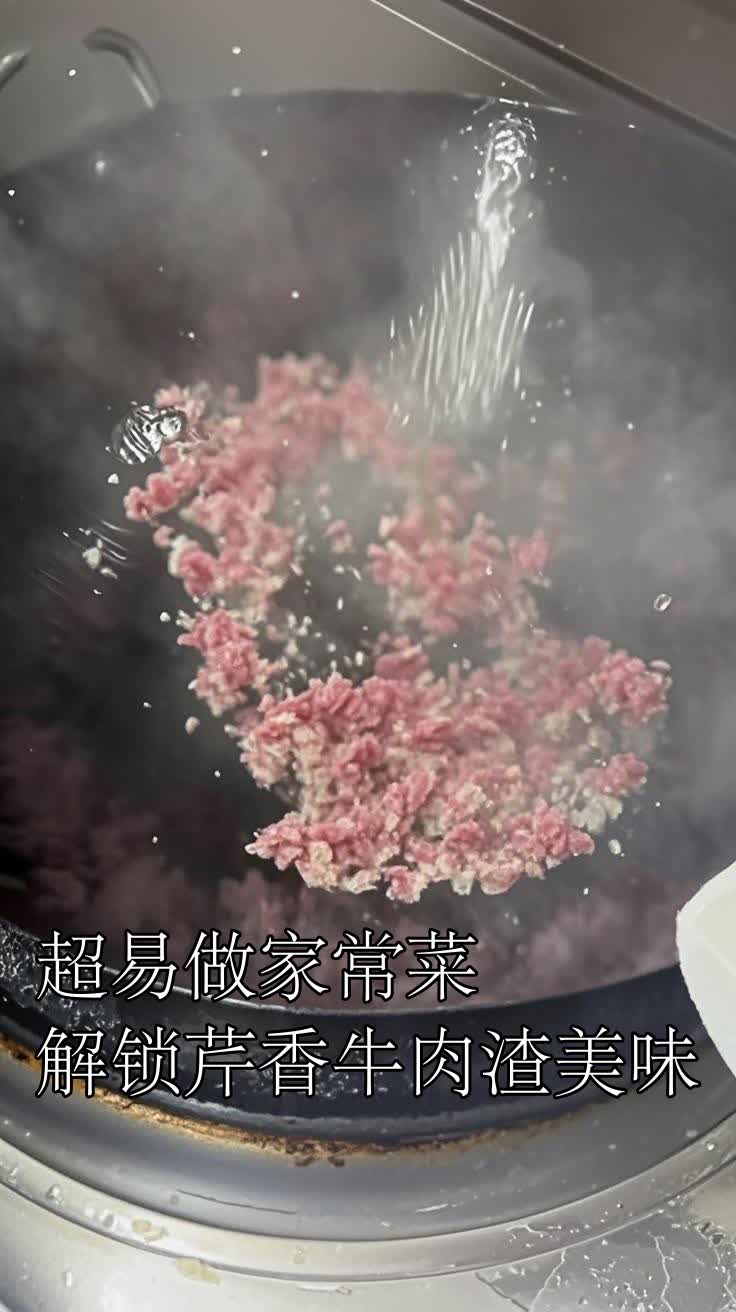 超易做家常菜解锁芹香牛肉渣美味