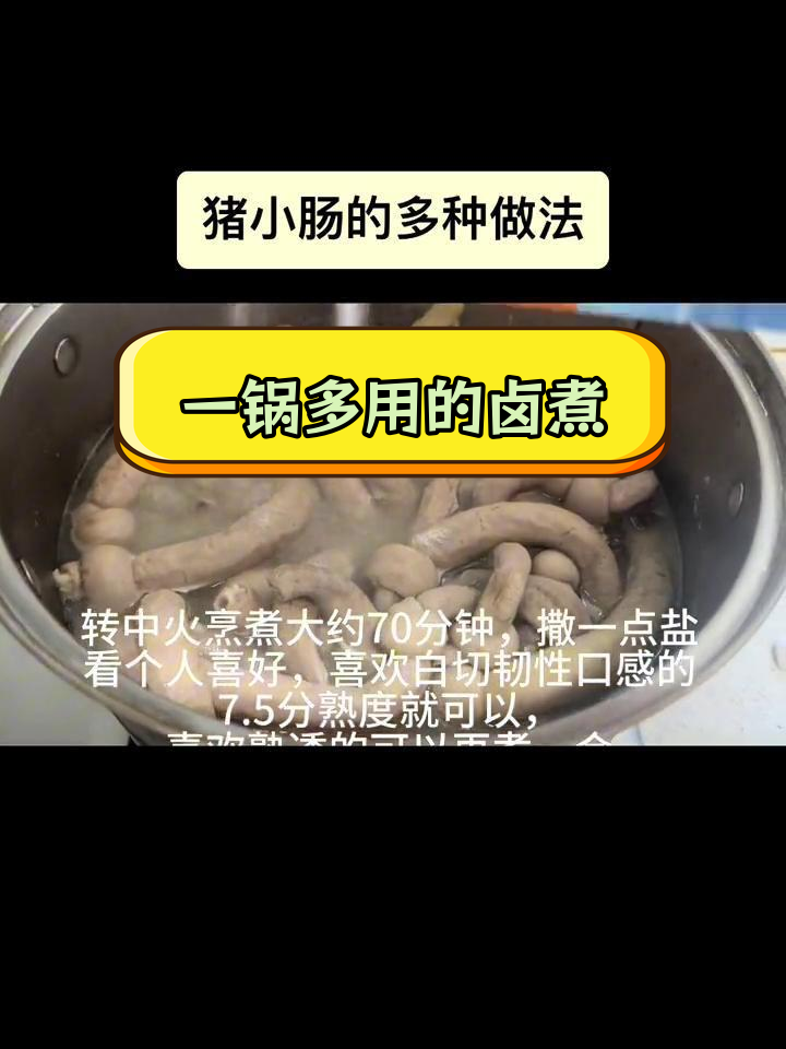 猪小肠多种做法,卤汁再利用不浪费