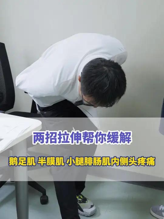 两招拉伸帮你缓解鹅足肌、半膜肌、小腿腓肠肌内侧头疼痛