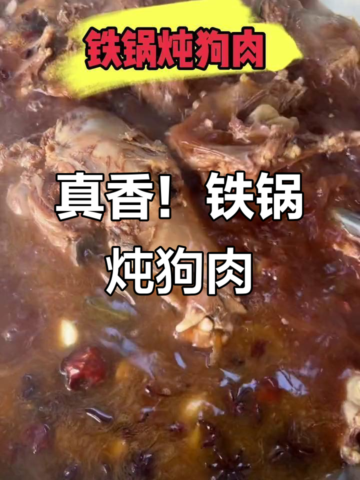 铁锅炖狗肉,柴火慢煮香气扑鼻