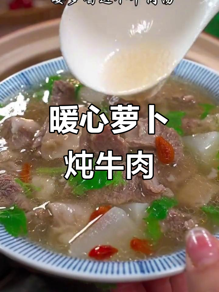 天冷来碗热腾的萝卜炖牛肉，汤浓肉嫩，家人都爱喝！