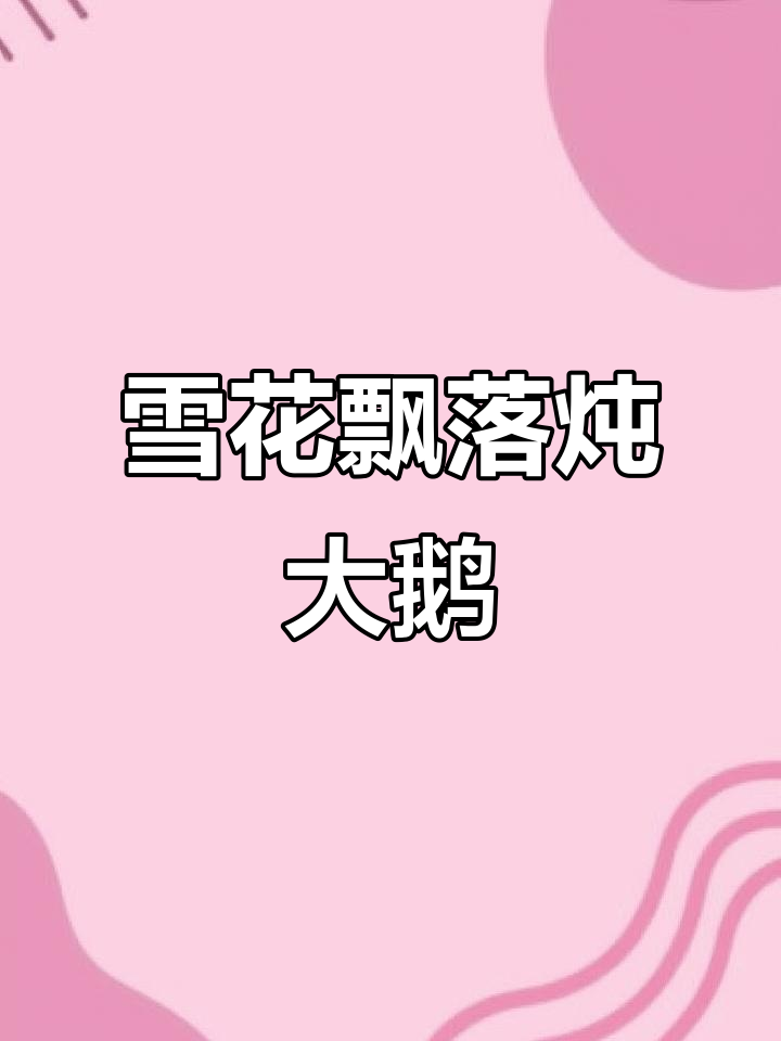 下雪天炖大鹅,真的是个不错的选择!