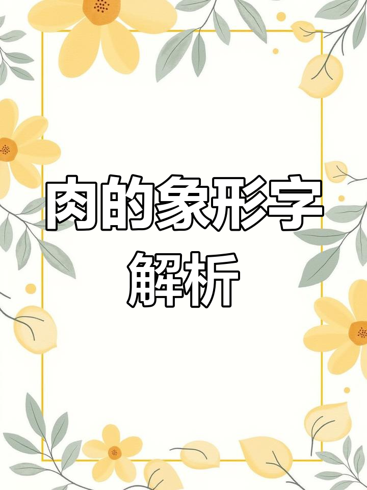 肉字的演变与意义