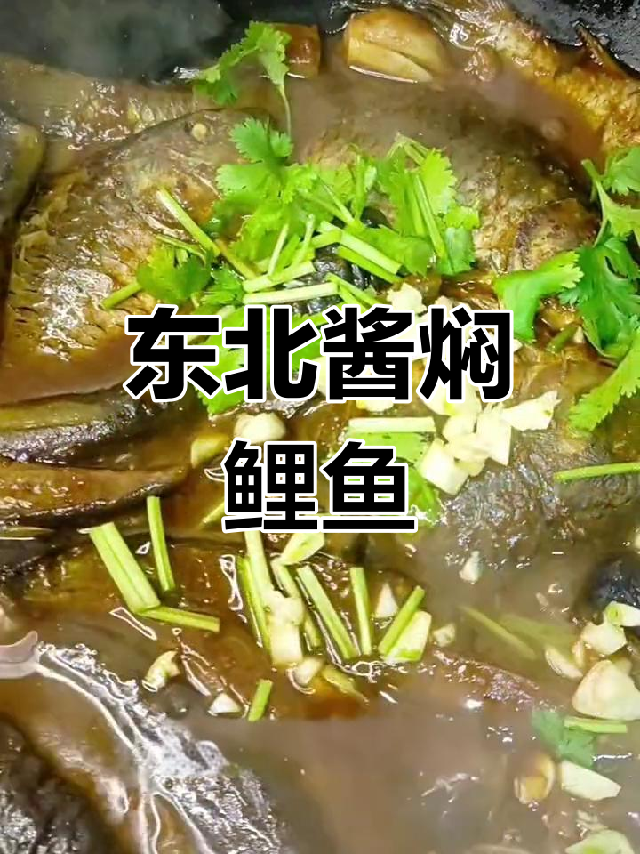 东北风味酱焖鲤鱼,荤油茄子搭配,香气扑鼻!