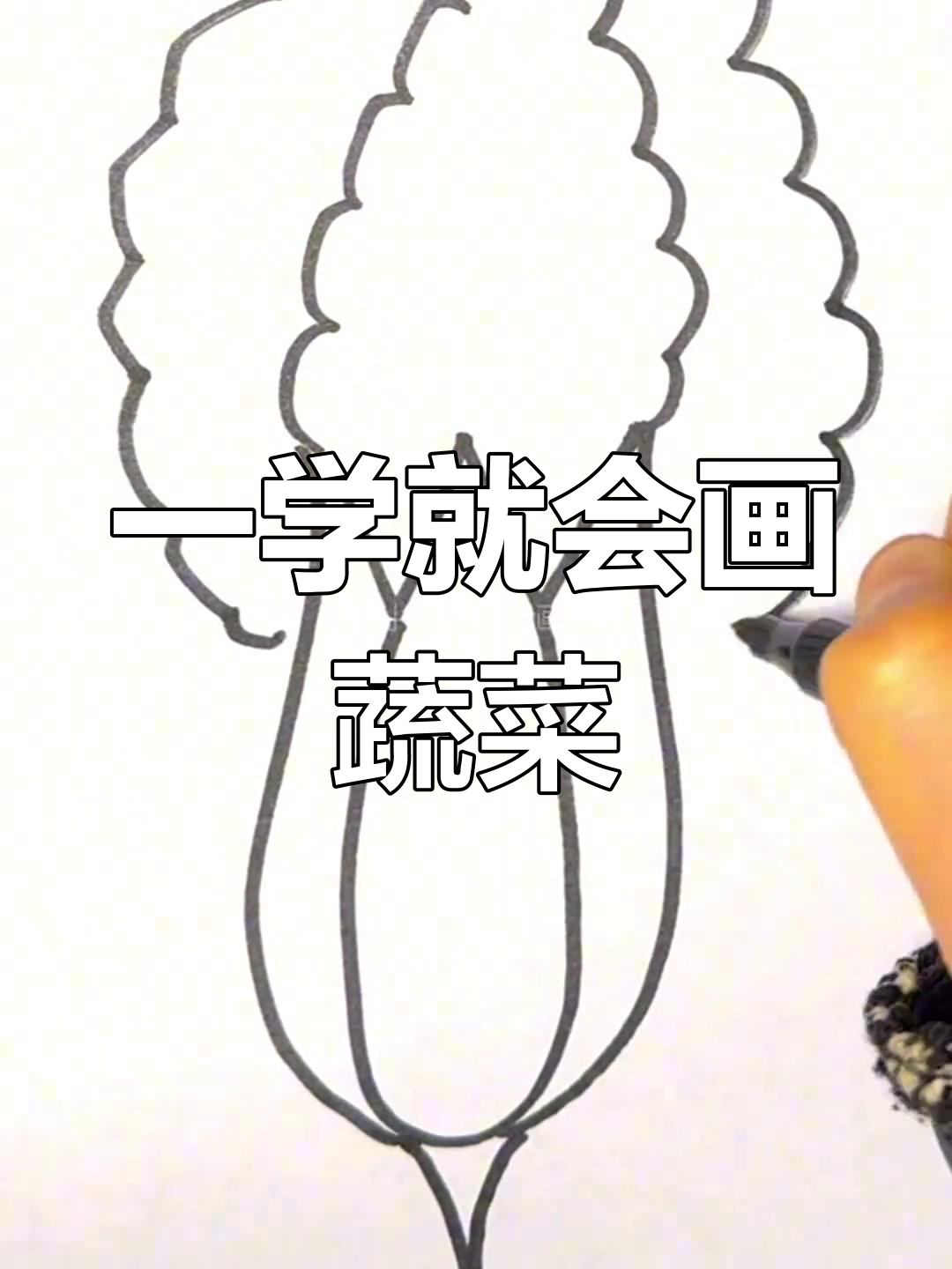 轻松学会画白菜,简单几步搞定