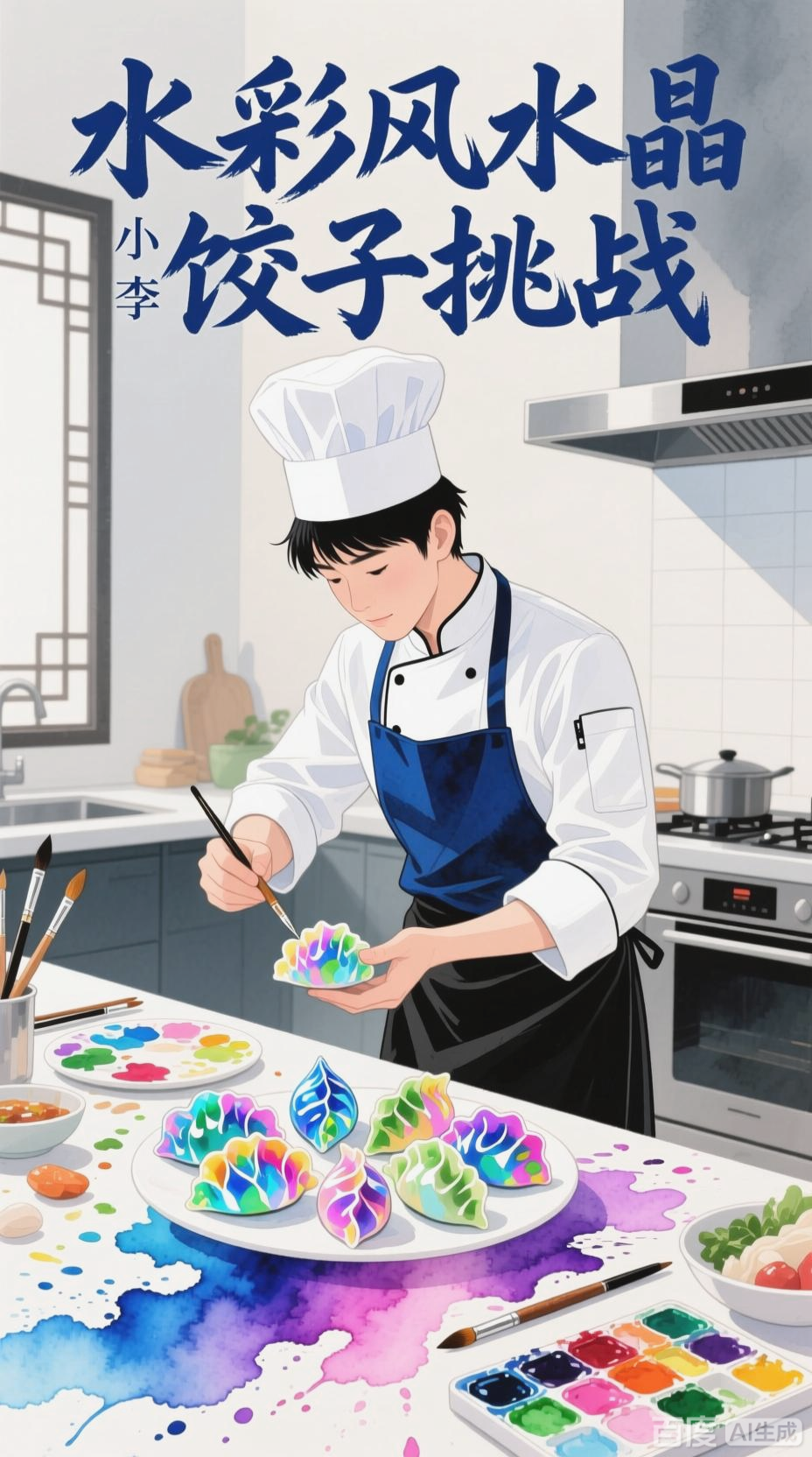 水彩风水晶饺子,创意无限