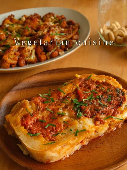 纯素美食|烤花椰菜+植物肉酱千层面