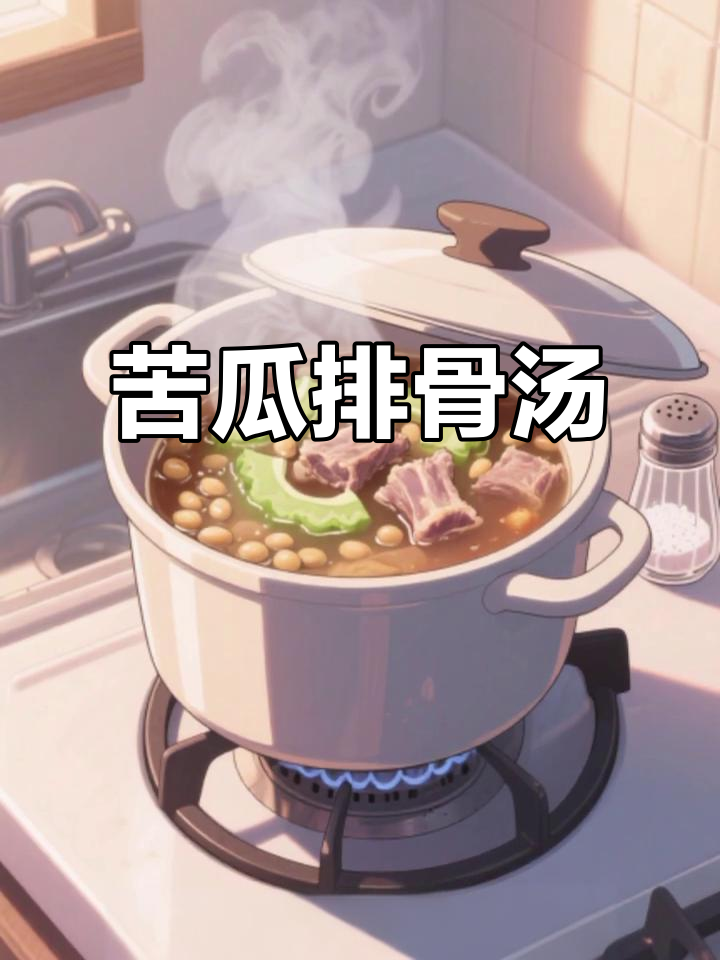苦瓜黄豆排骨汤,清热解暑又美味