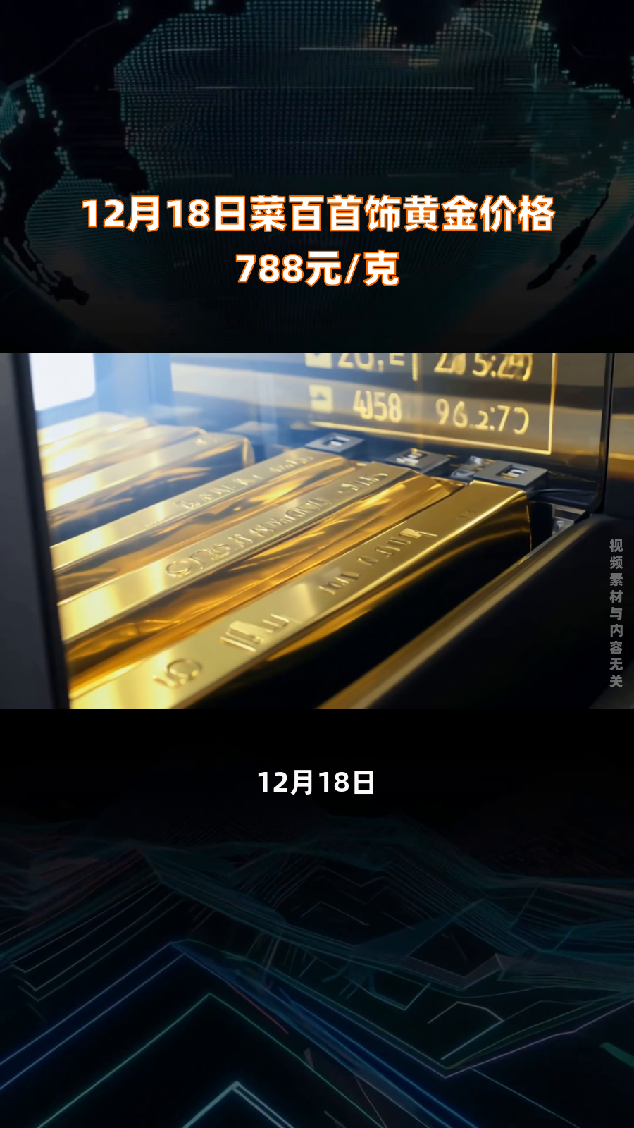 12月18日菜百首饰黄金价格788元/克|快报