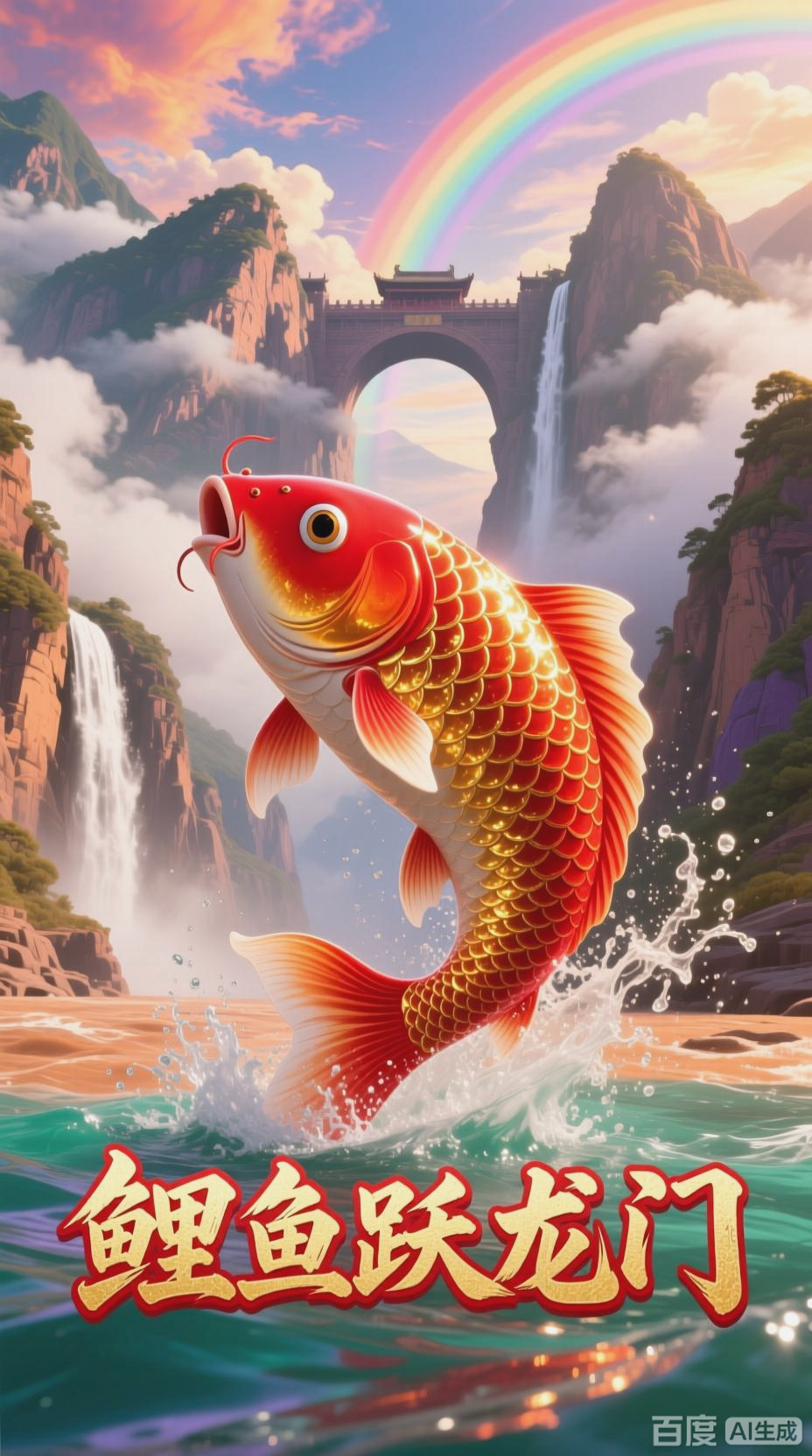 鲤鱼跃龙门，梦想成真时