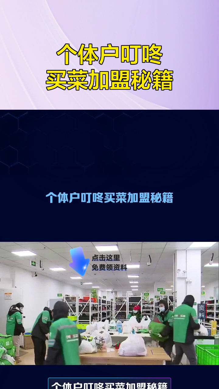 个体户叮咚买菜加盟秘籍
