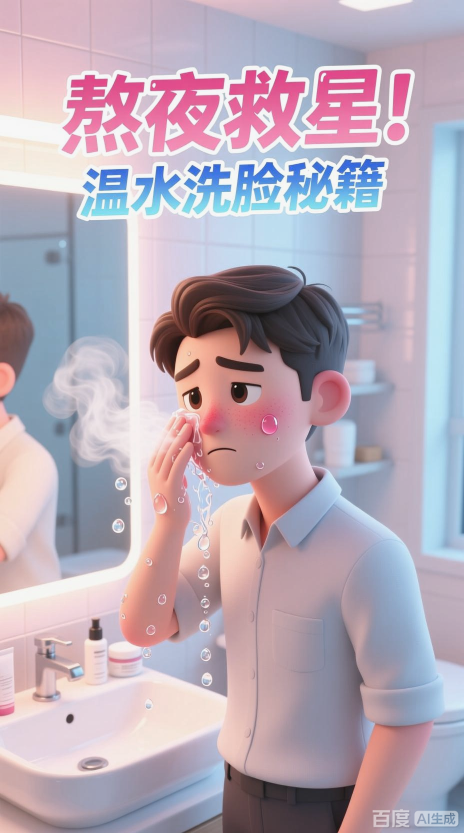 温水洗脸，告别熬夜菜色脸