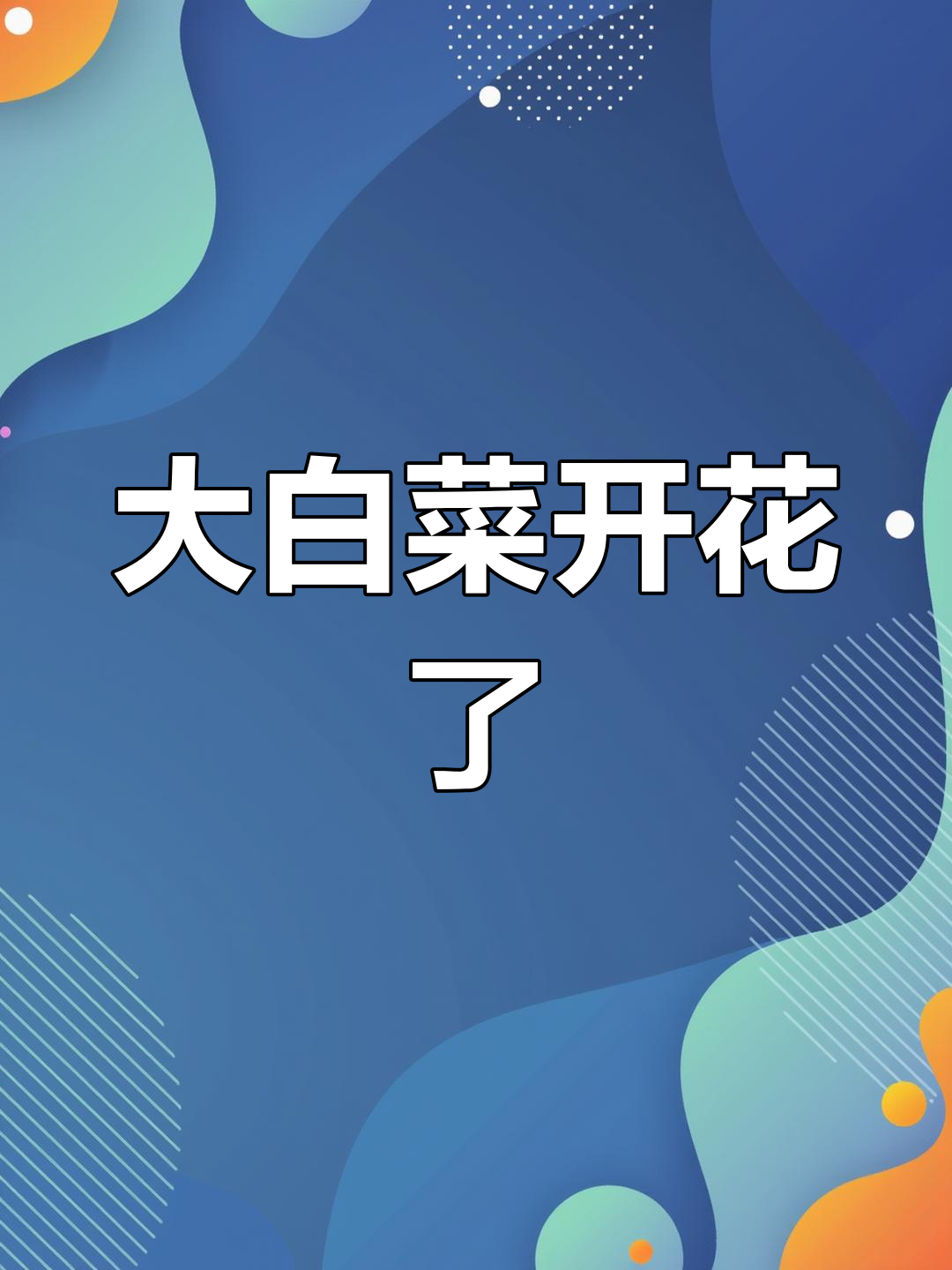 过年回家看到白菜开花,竟然这么快!
