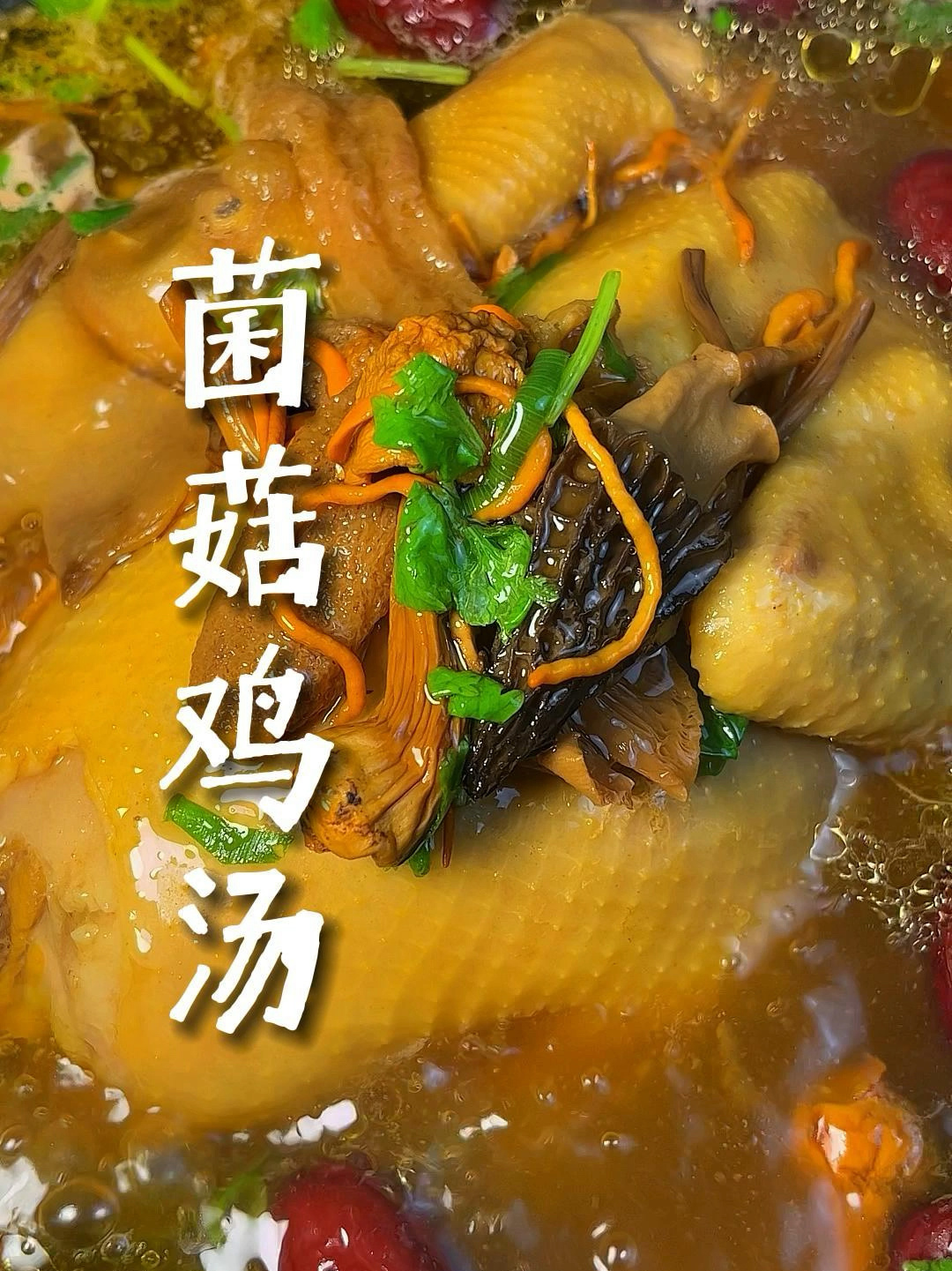 春日滋补杂菌鸡汤,汤汁醇厚味道鲜美