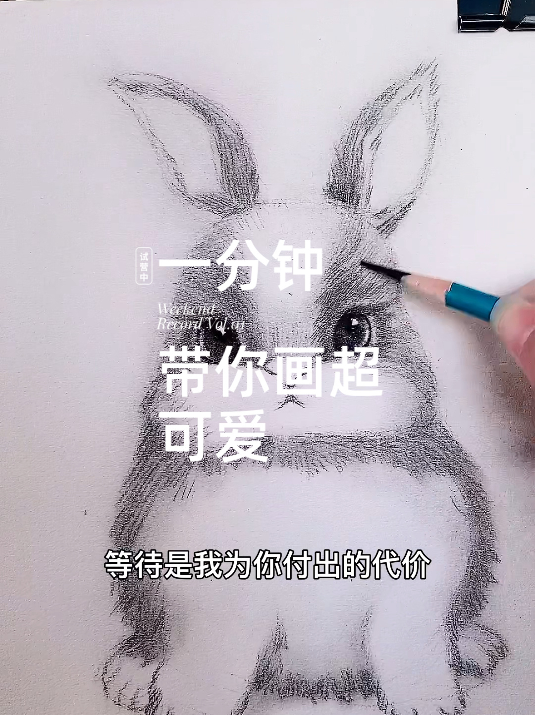 超简单素描小兔子