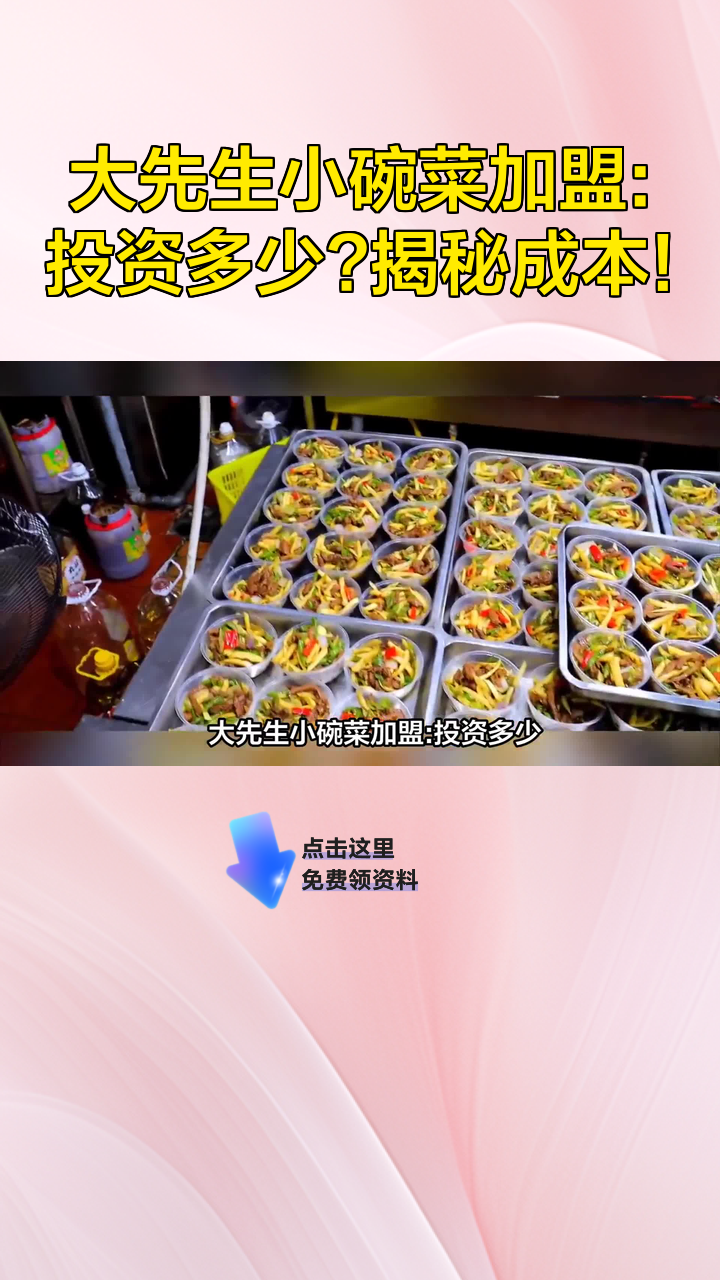 大先生小碗菜加盟:投资多少?揭秘成本!